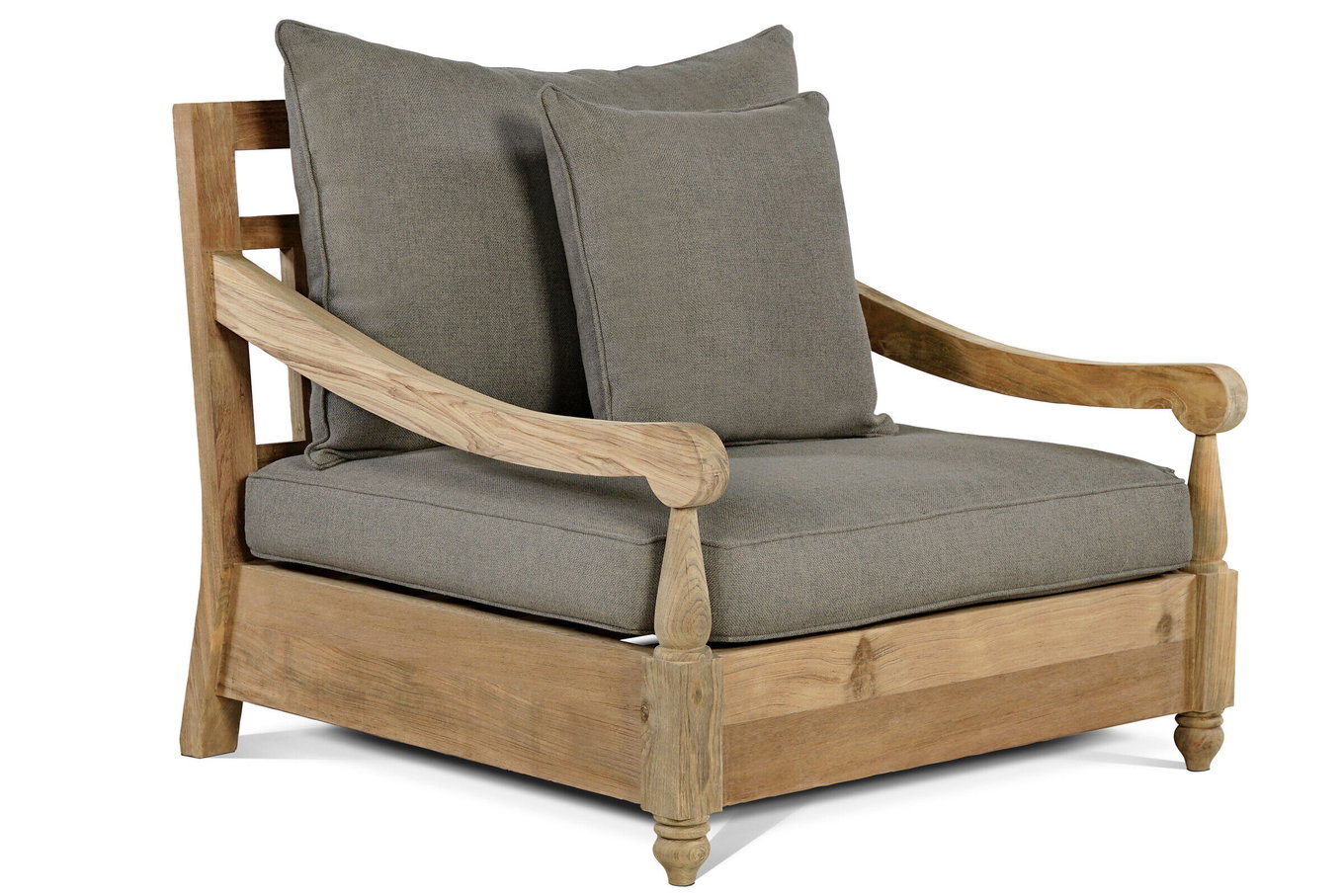 Chaise OUTFLEXX, naturel, teck recyclé, 90x90x82cm, coussins inclus, avec accoudoirs, produit certifié FSC® 20311__1