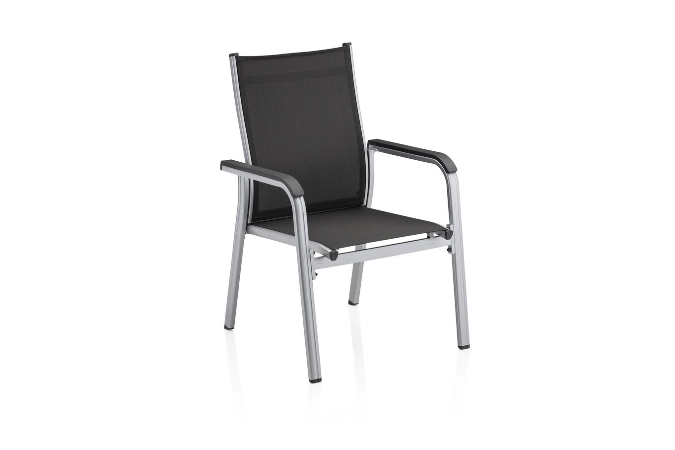 KETTLER BasicPlus Fauteuil empilable, argent/anthracite, Alu/Textilène, 0301205-0000 10704_1__1