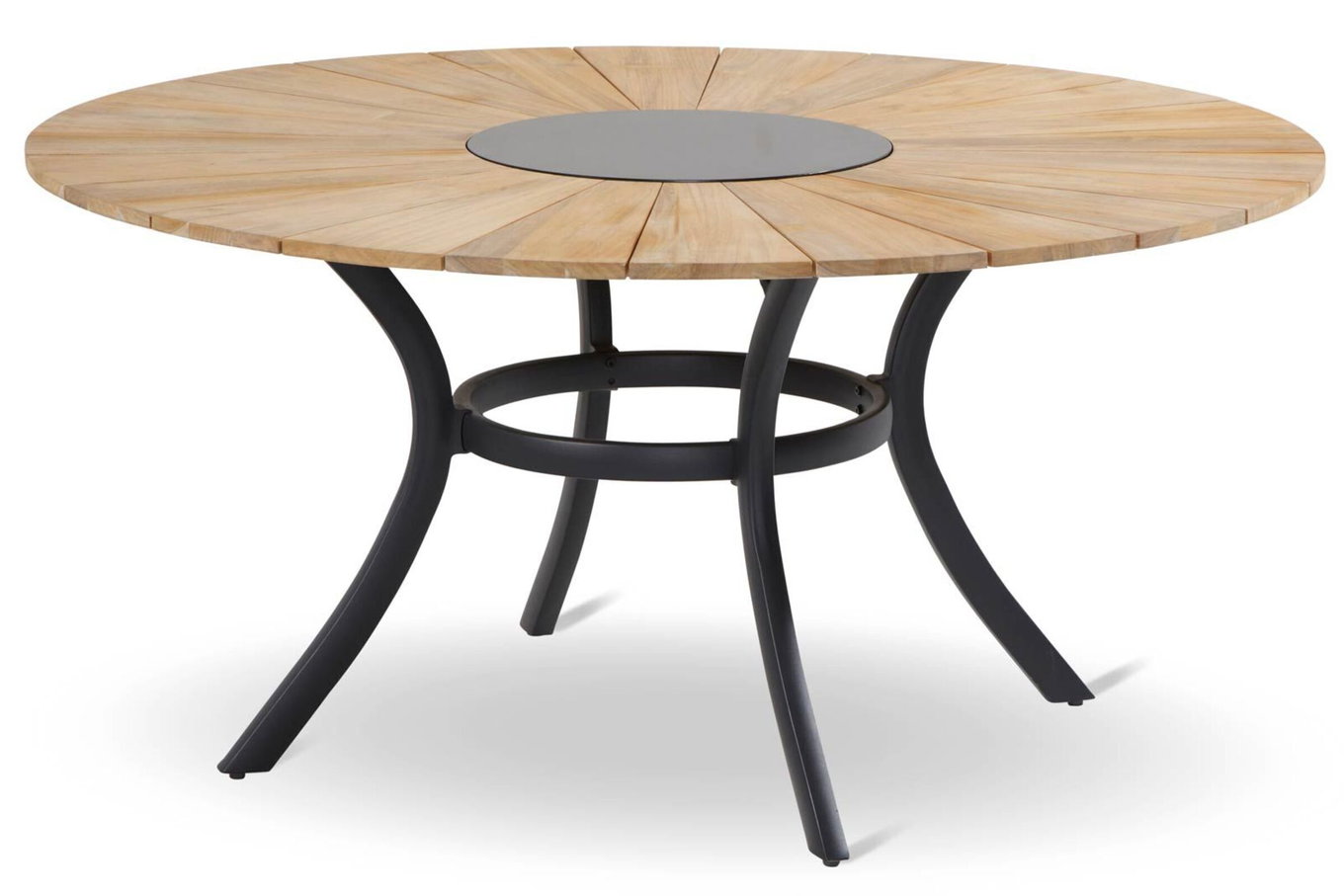 HARTMAN Provence Table à manger, xerix/naturel, Alu/Teck, Ø150cm, seau à glace inclus 18676__1