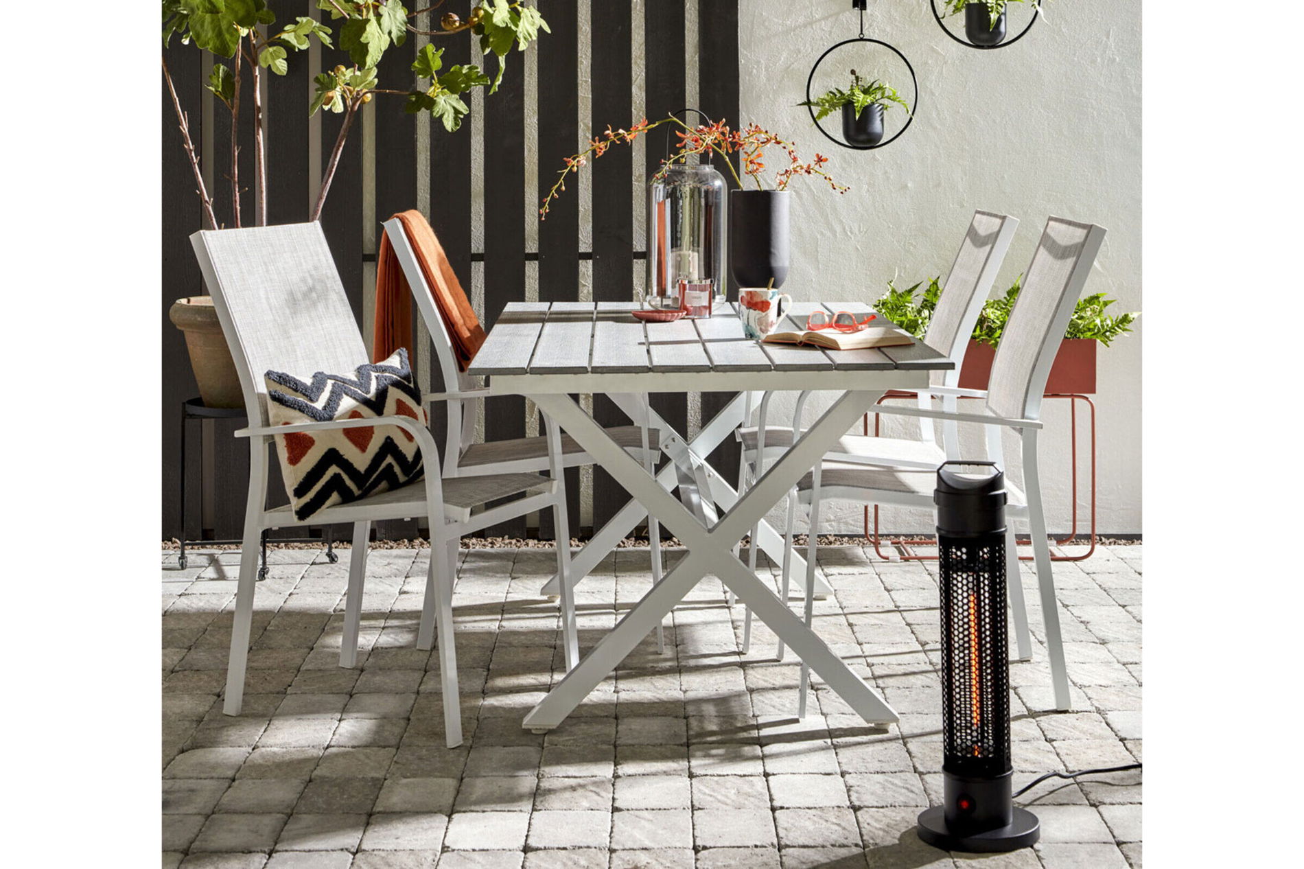 OUTTECH Chauffage radiant, noir, aluminium, 20x20x61cm, protection contre l'eau, portable, avec lampe carbone