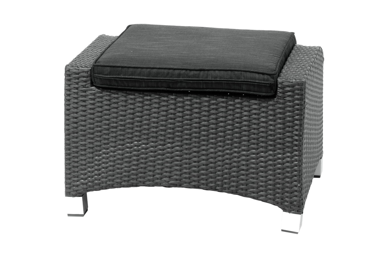 OUTFLEXX Rocking Repose-pieds, gris/brun chiné, résine tressée, 71x45x56 cm, pour fauteuil lounge, incl. coussin 18211__1