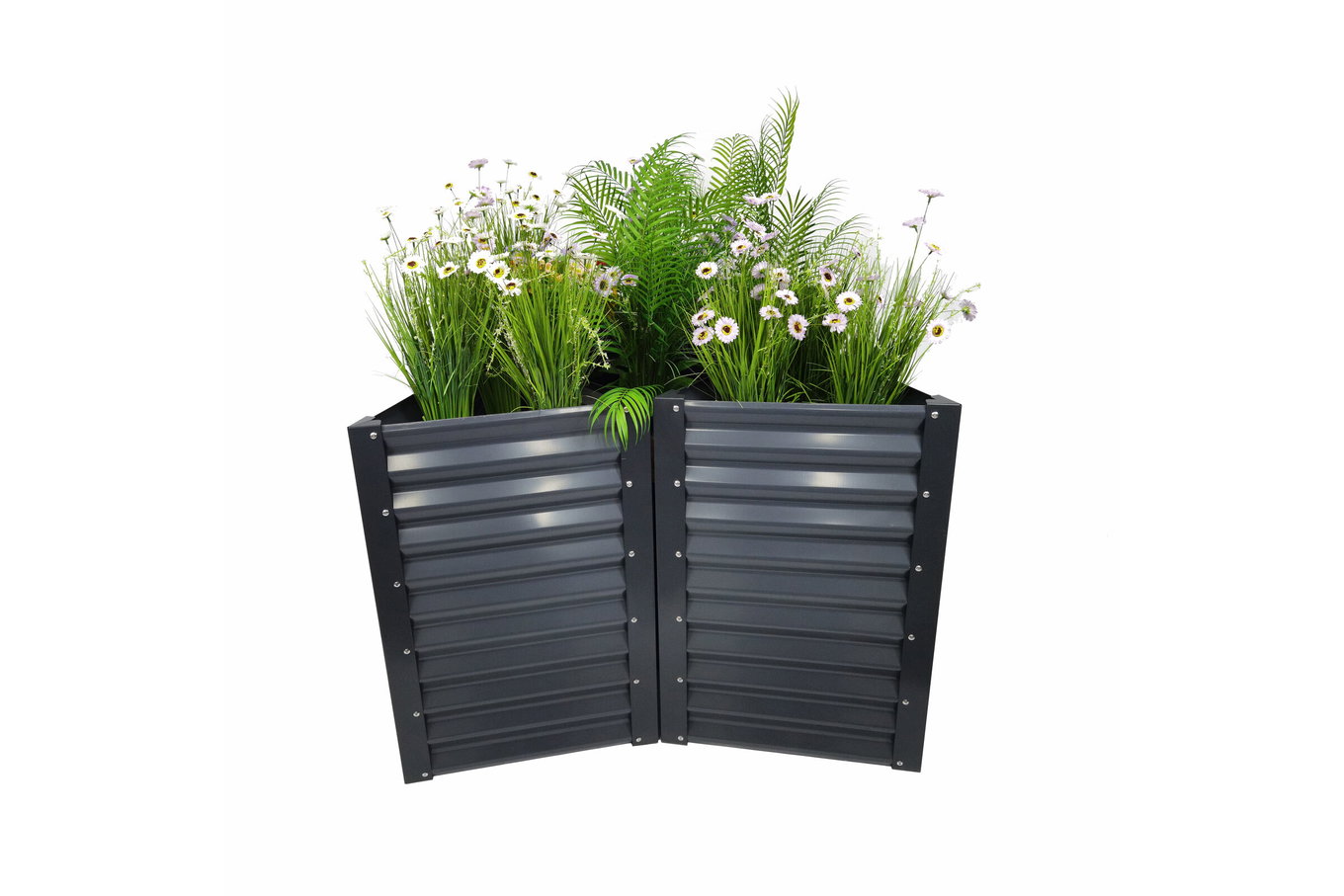 OUTFLEXX Potager surélevé, anthracite, Acier aluminium-zinc, 152x152x84 cm, réglable 30887__1