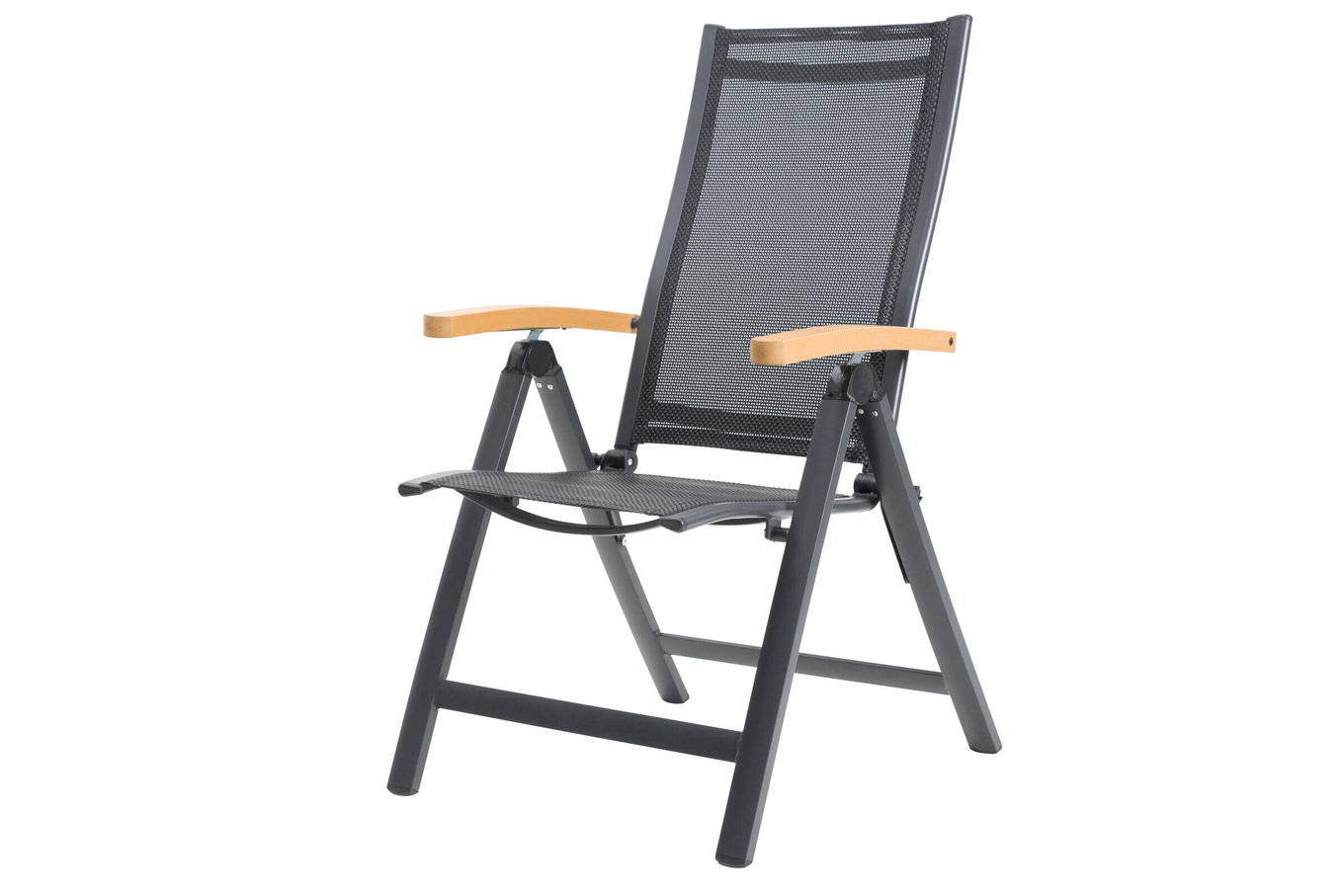 OUTFLEXX Tallinn Chaise Pliante, anthracite mat, Alu/Imitation Bois, 67 x 58 x 107 cm 21777__1