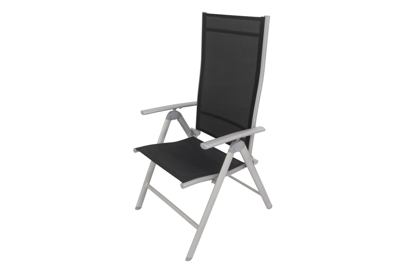 VILLANA Sylvania Chaise pliante, argent/noir, Aluminium/Textile, 67 x 58 x 113 cm, pliable 13397__1