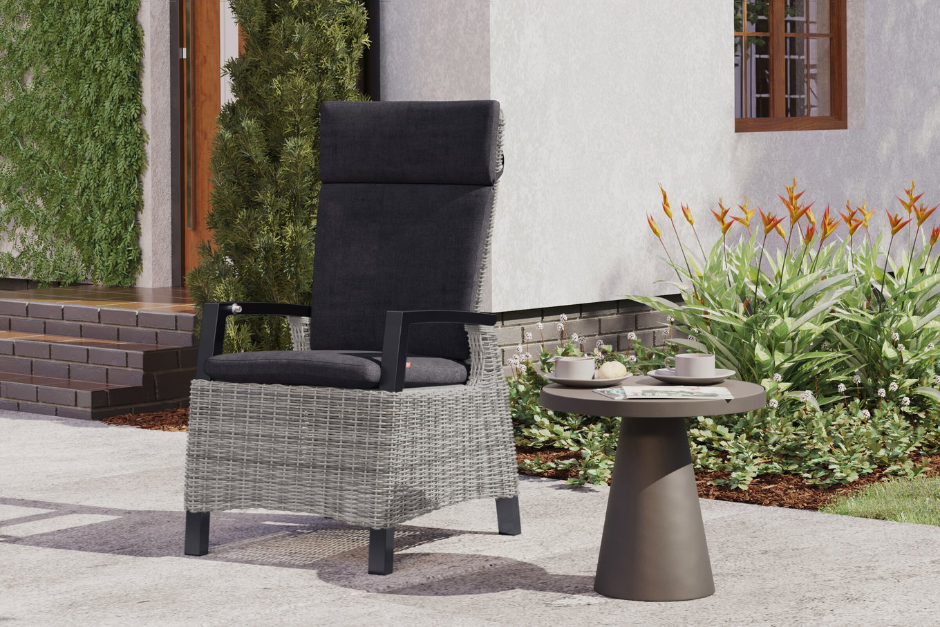 SIENA GARDEN Fauteuil Corido, anthracite, aluminium, 72x61x109 cm, coussins inclus 23713__1