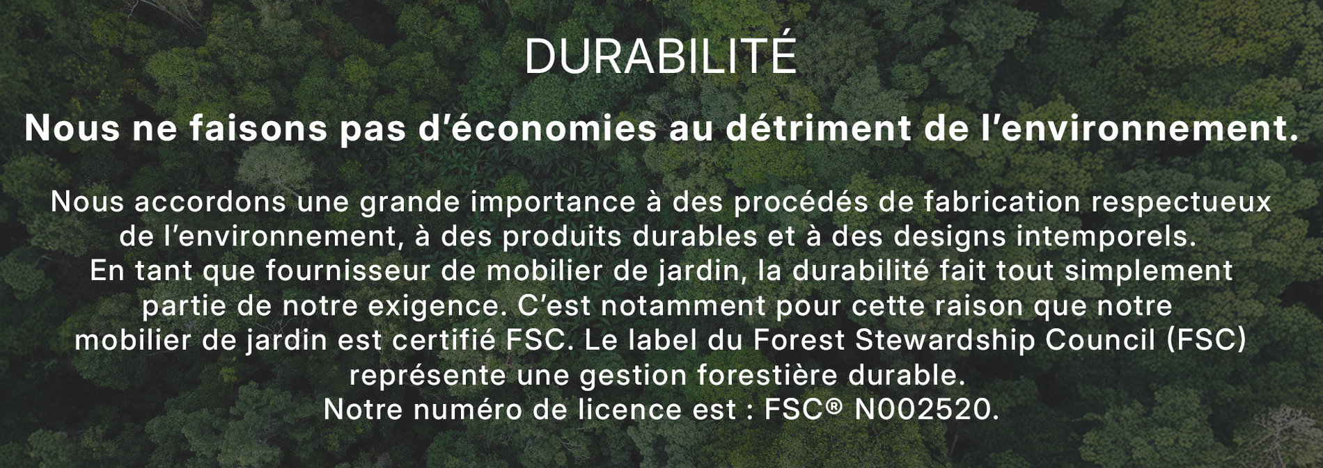 Villana Bannière Durabilité